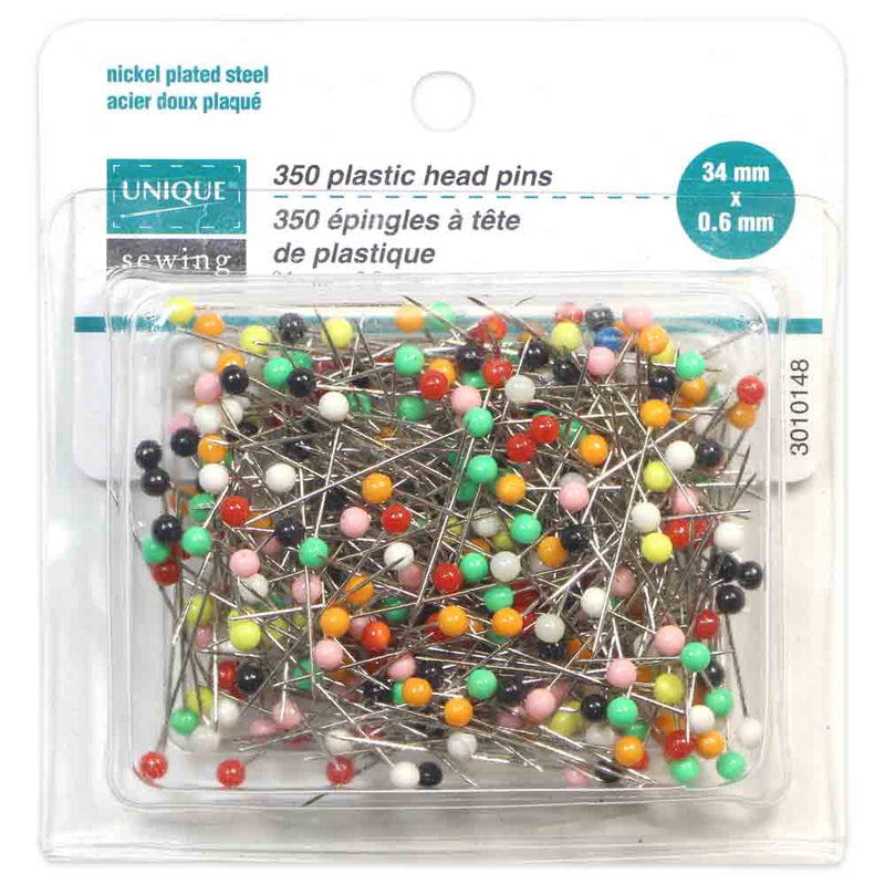 Épingles à tête de plastique de couleurs assorties 2"  - 350 unités