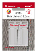 Aiguille double universelle 80/12 — écartement 2,0 mm — 1 aiguille — Husqvarna Viking — 920655096