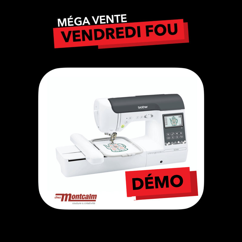 Démonstrateur en vente spécial brodeuse Brother NS2000 pour le vendredi fou chez Montcalm.